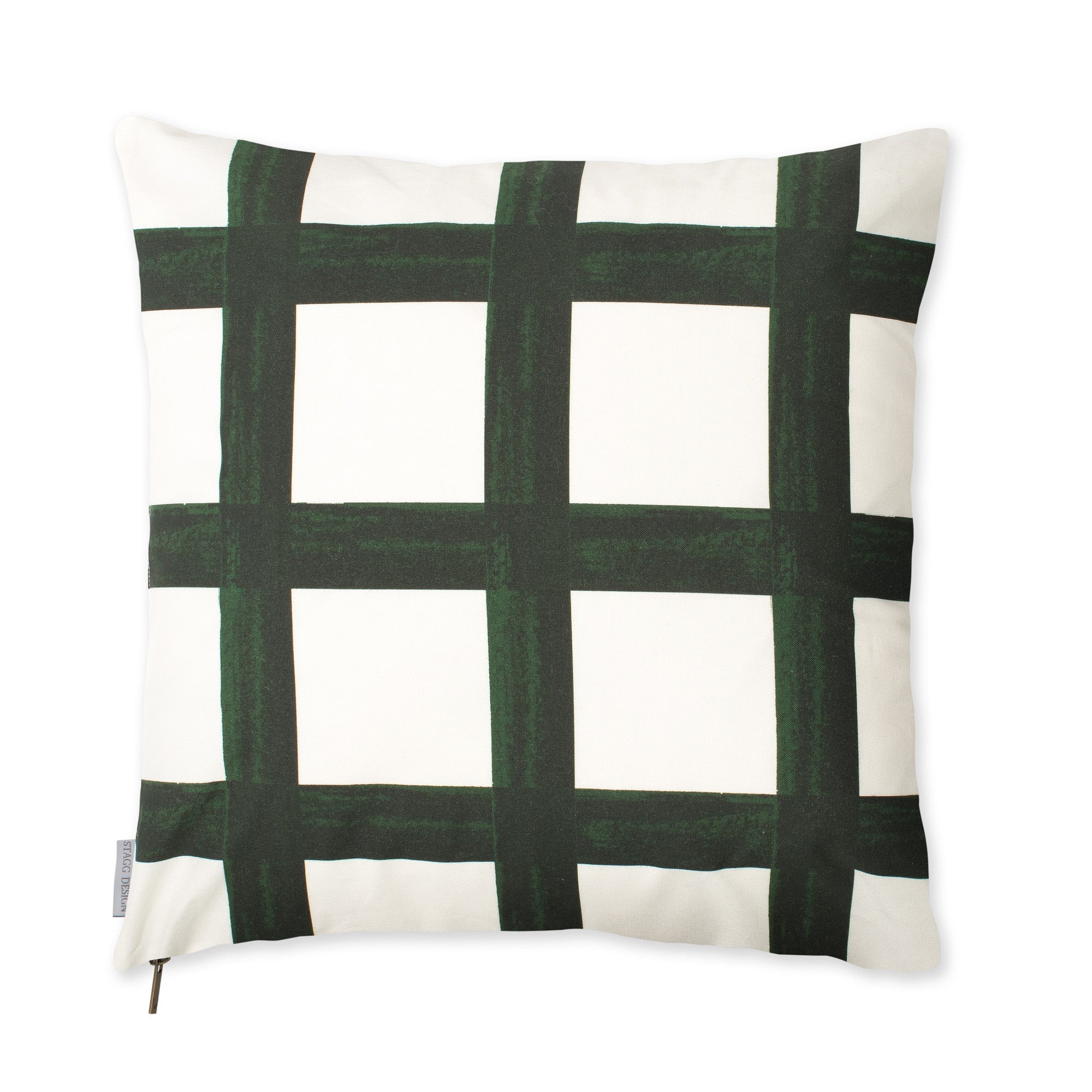 Brushstroke Plaid Pillow - Forest