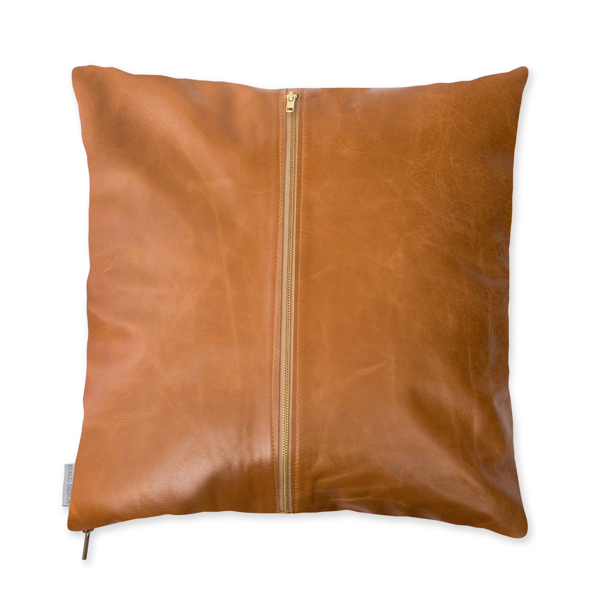 Signature Leather Pillow - Camel