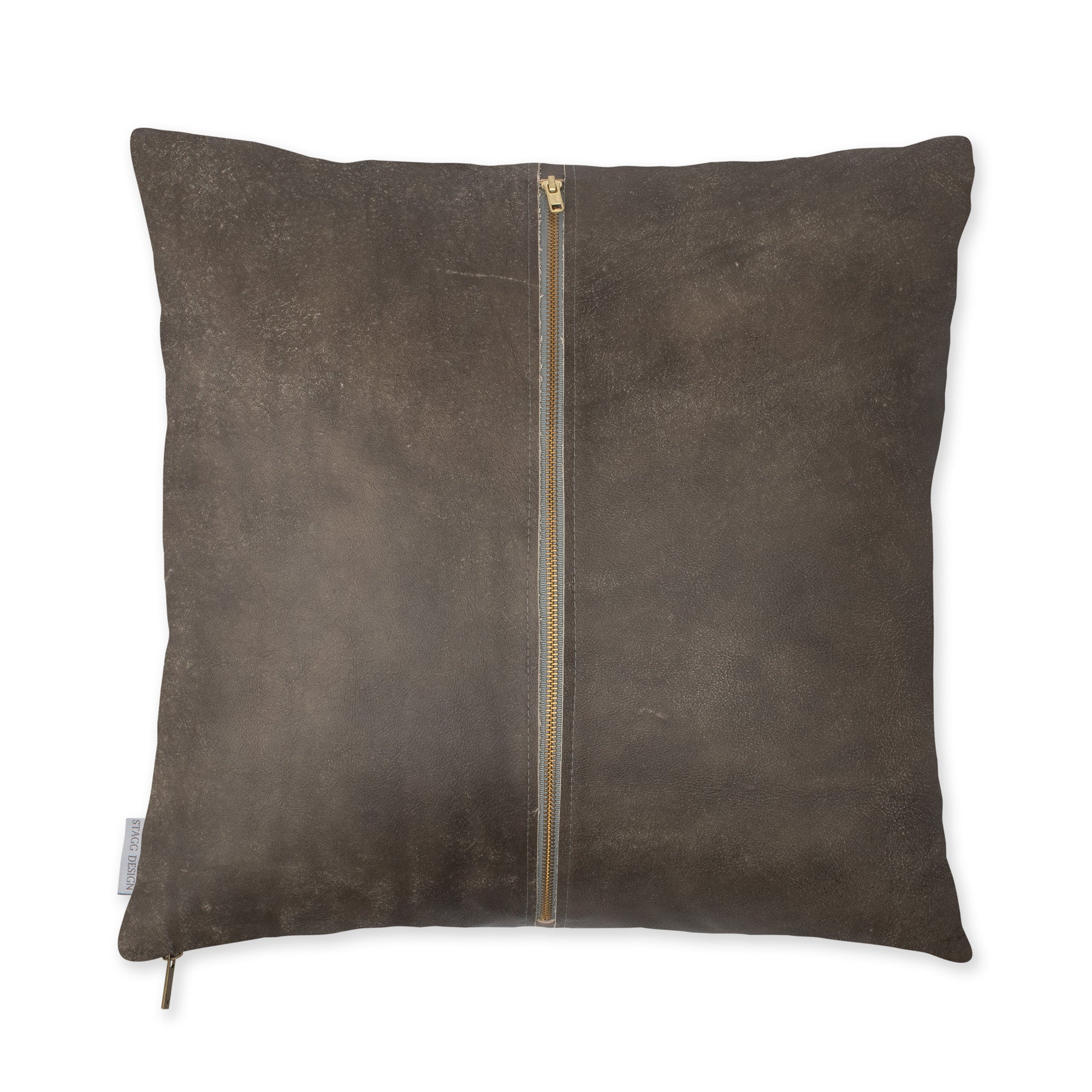 Signature Leather Pillow - Weathered Grey