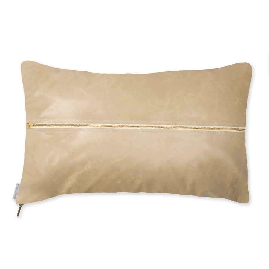Signature Leather Pillow - Sand