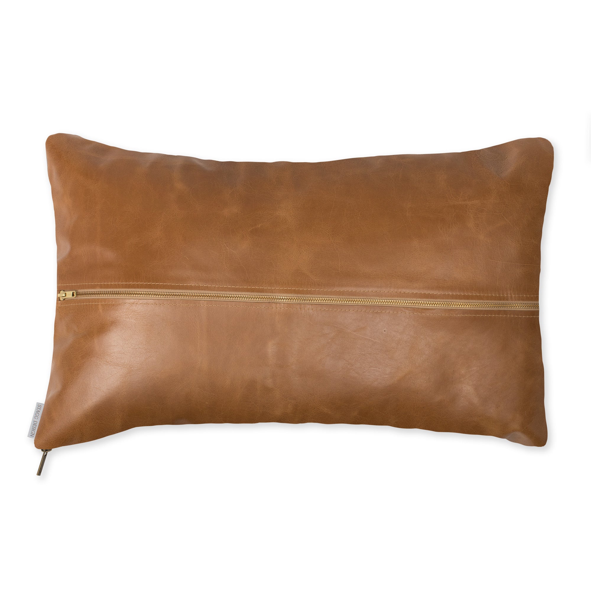 Signature Leather Pillow - Camel