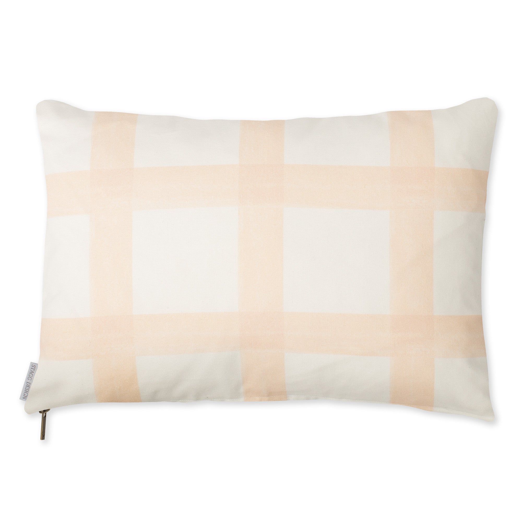 Brushstroke Plaid Pillow - Blush