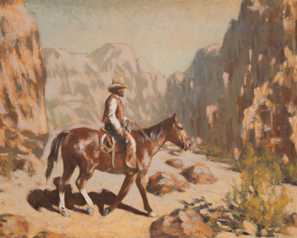 Desert Cowboy Vintage Art Print