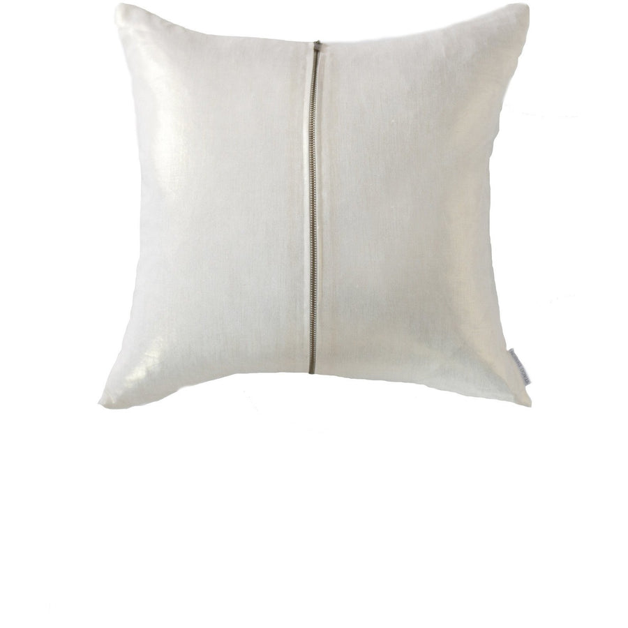 Signature Zip Front Linen Pillow - Metallic Pale Gold