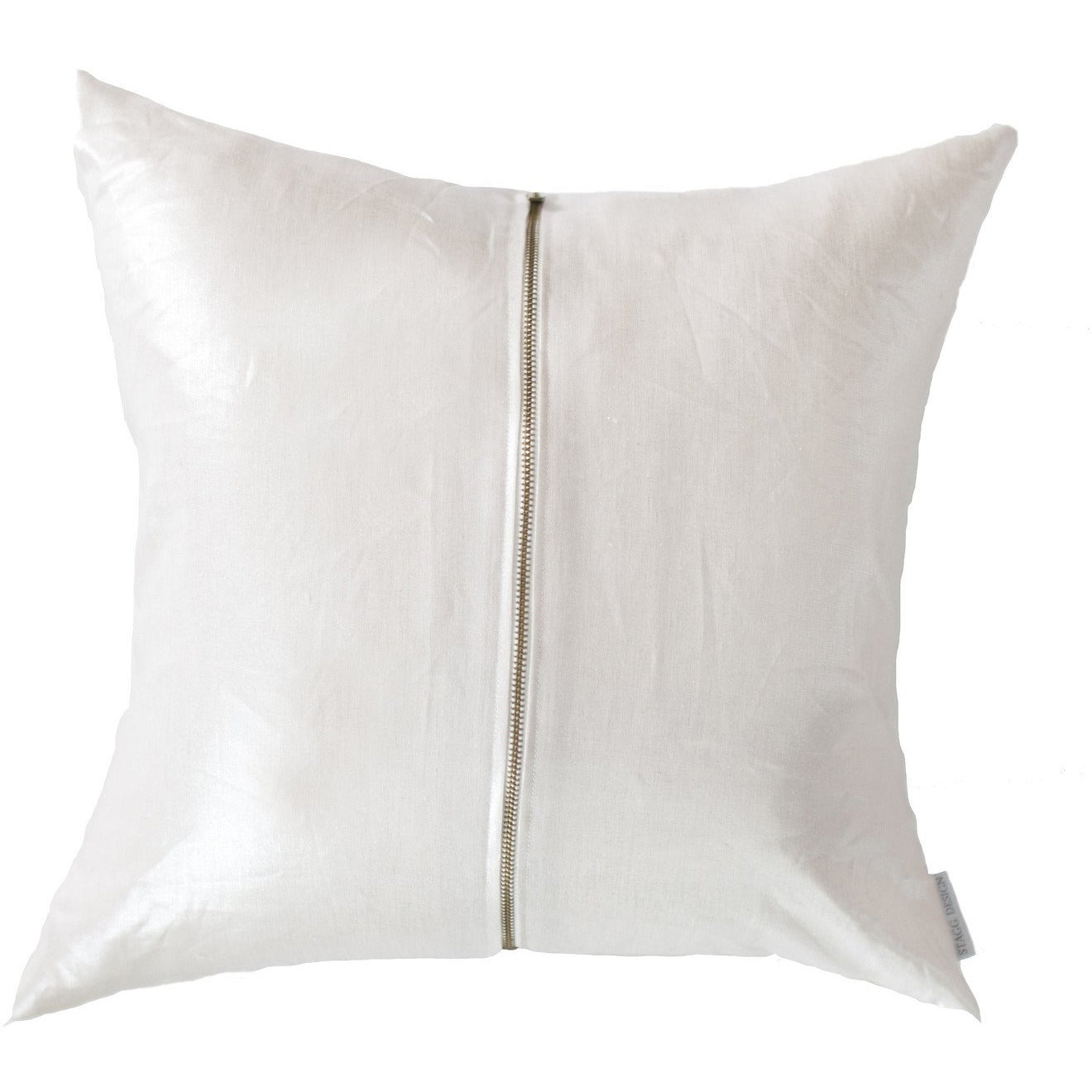 Signature Zip Front Linen Pillow - Metallic Champagne