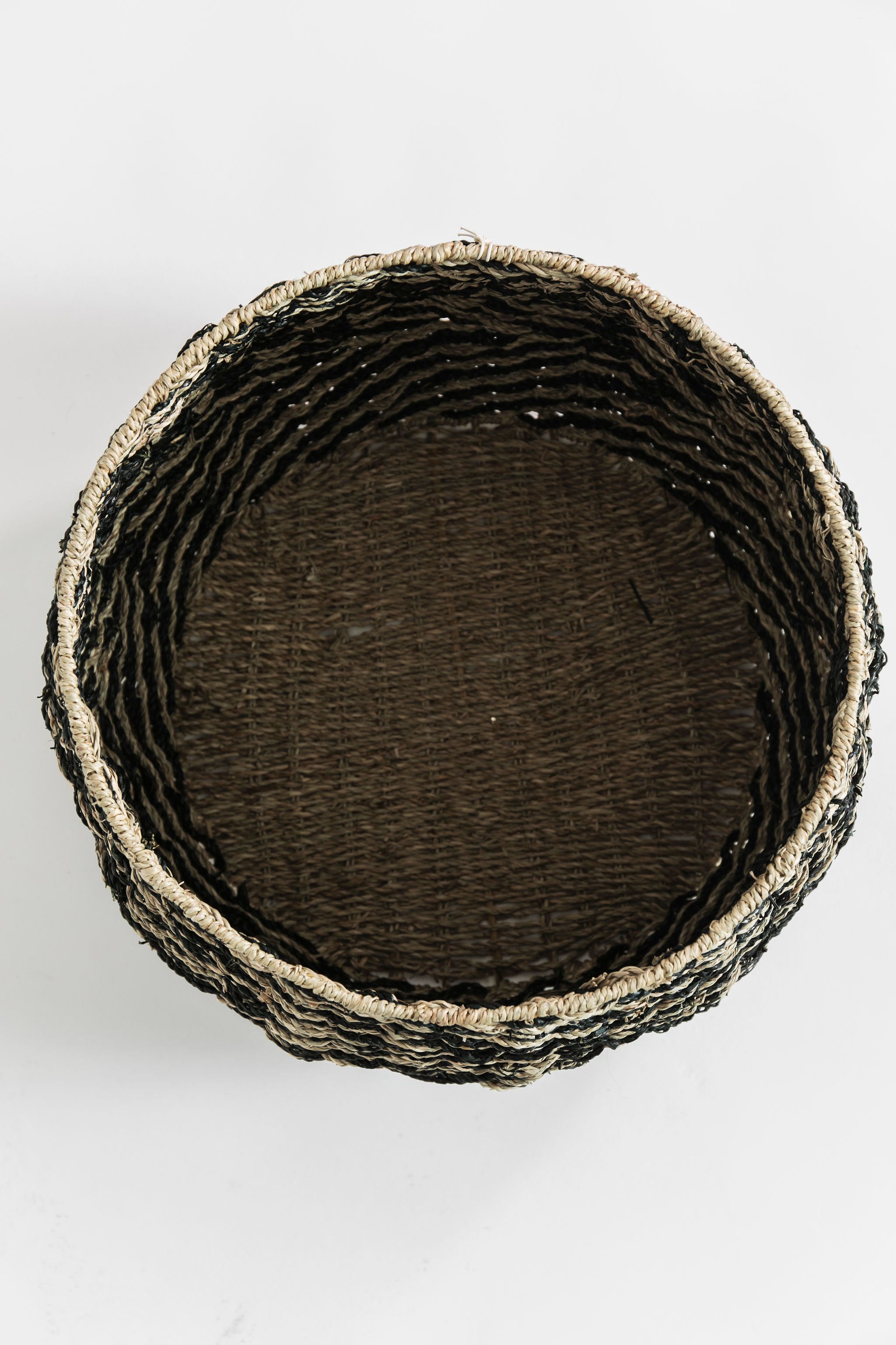 Chevron Woven Seagrass Basket- Medium