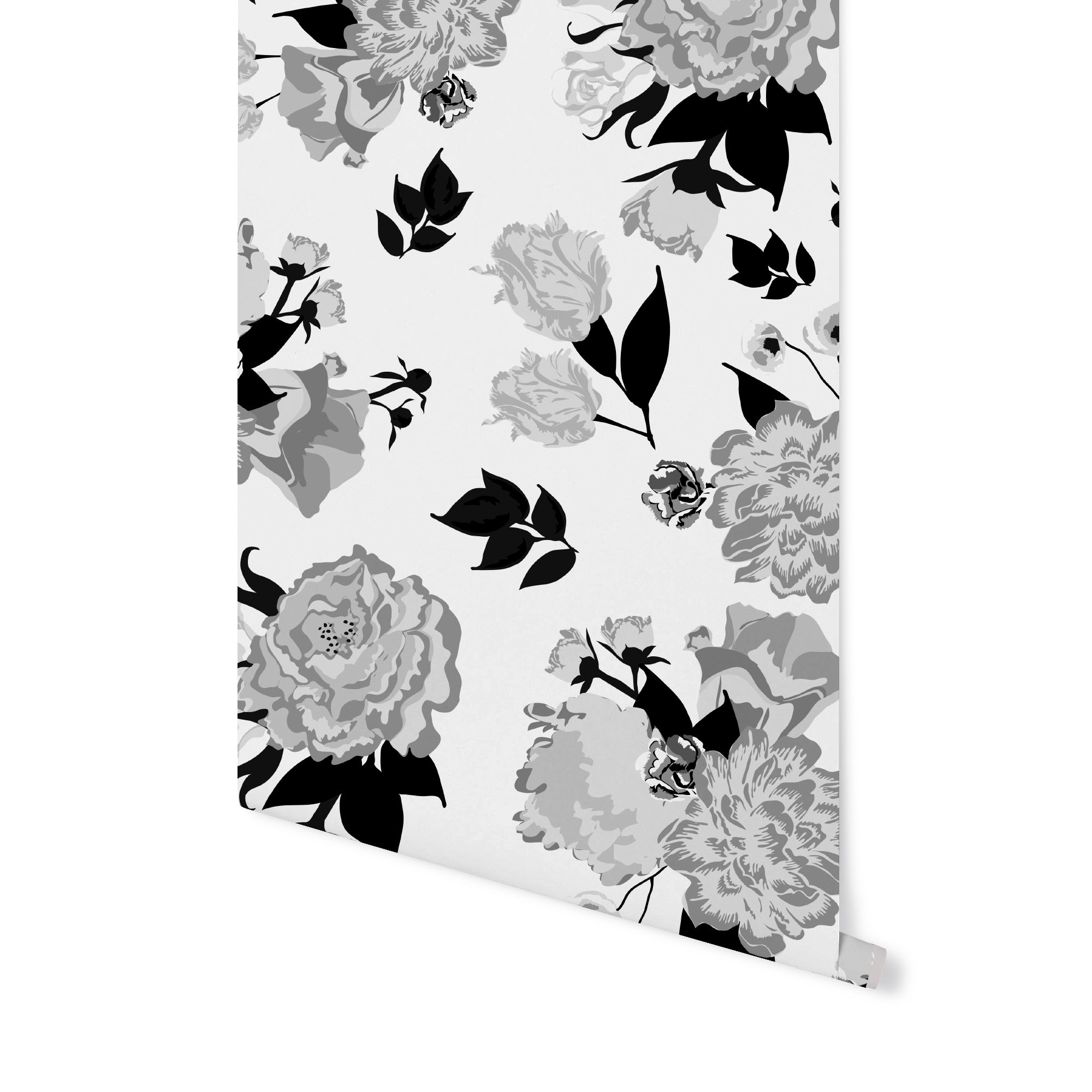 Vivienne Floral Wallpaper - Black & White