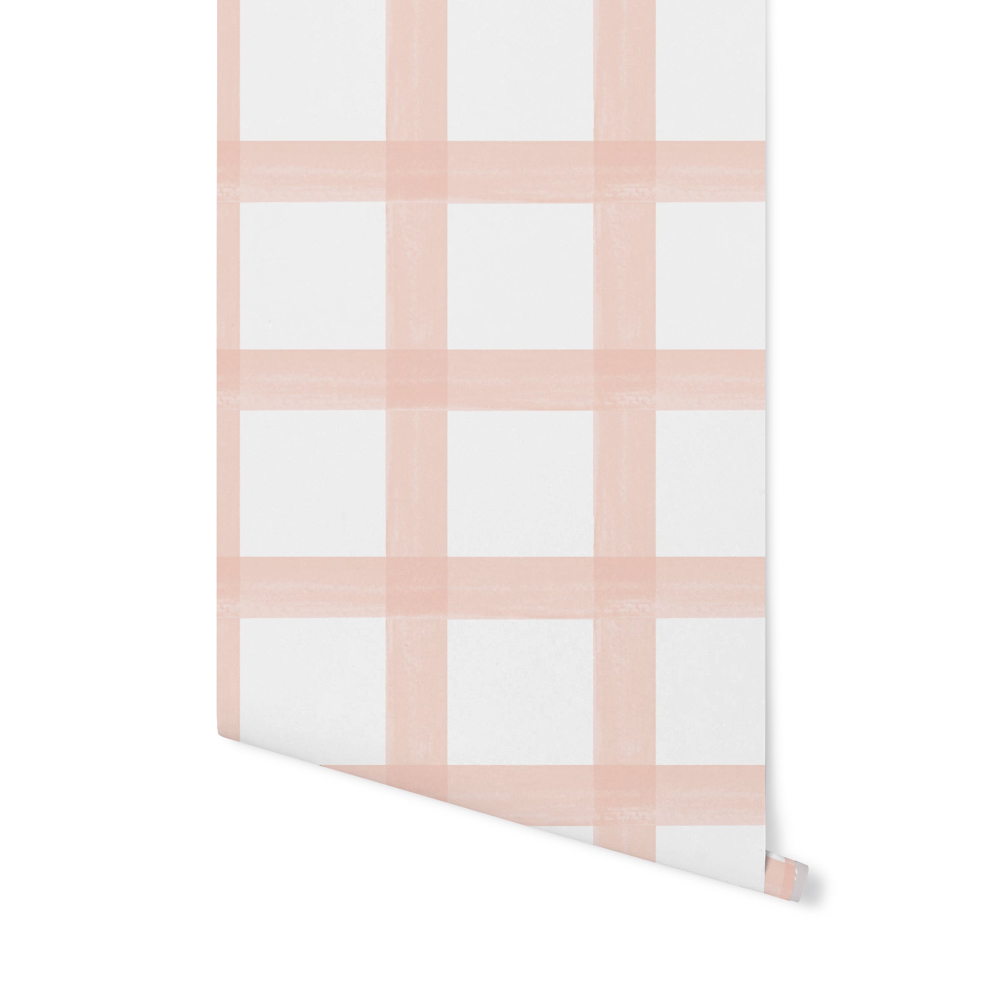 Brushstroke Plaid Wallpaper - Ballet Pink