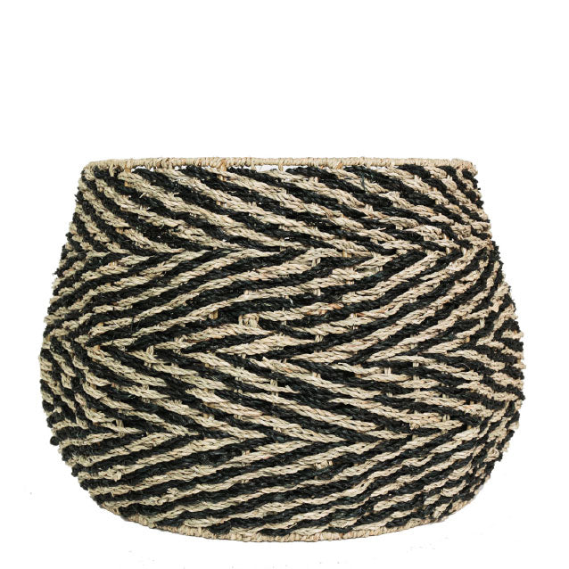 Chevron Woven Seagrass Basket- Large