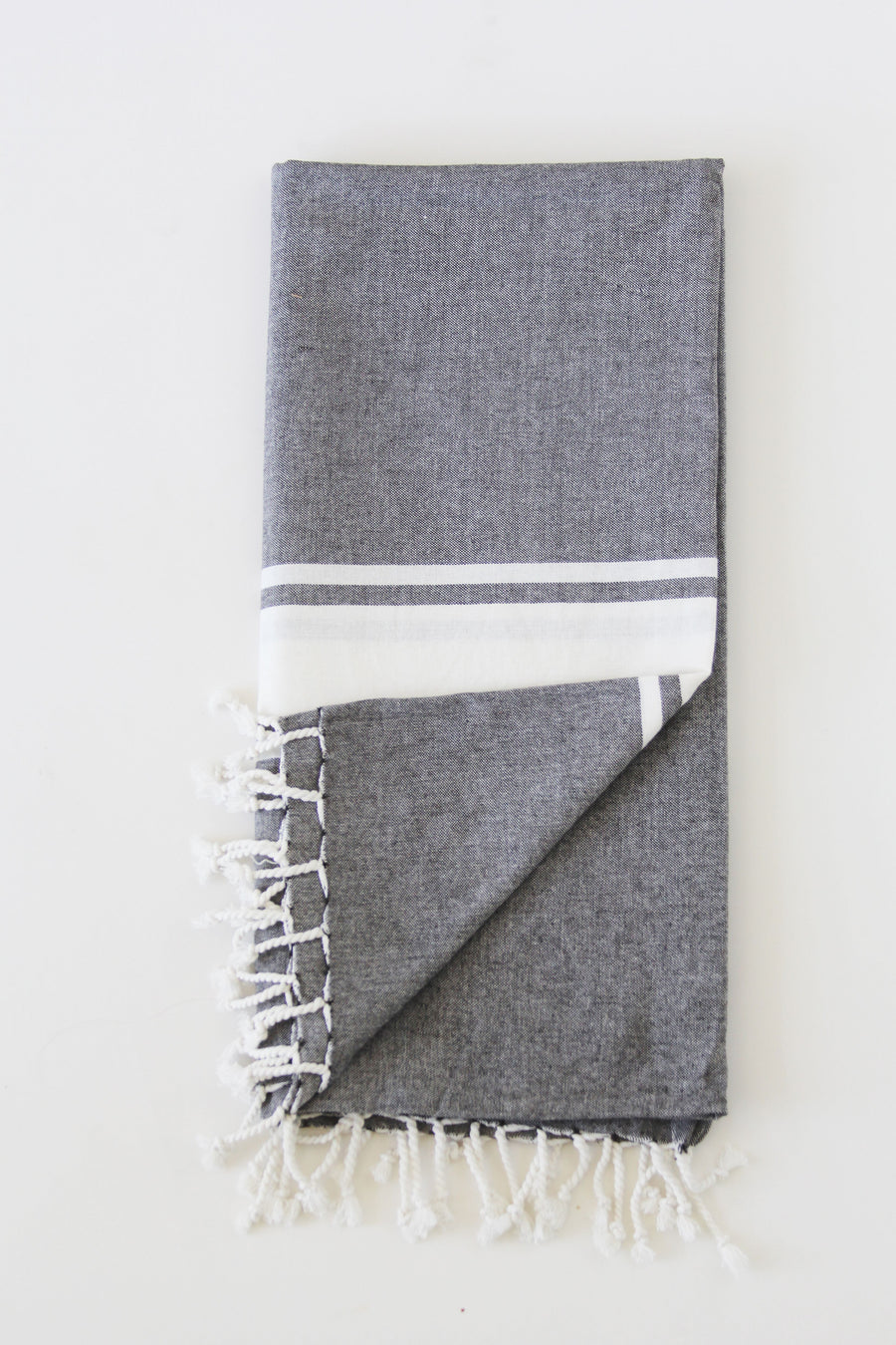 Mona Fringe Throw In Grey