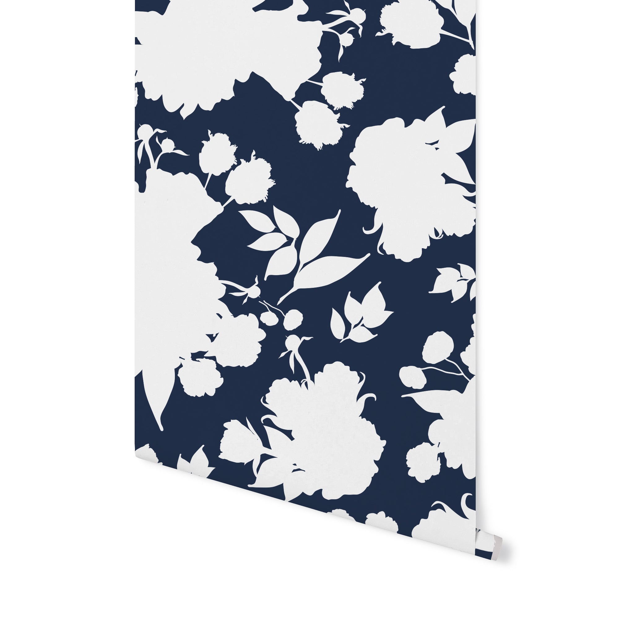 Vivienne ShadowPlay Floral Wallpaper - Navy
