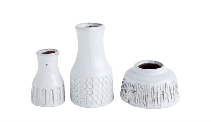 Terra Cotta Vases- White